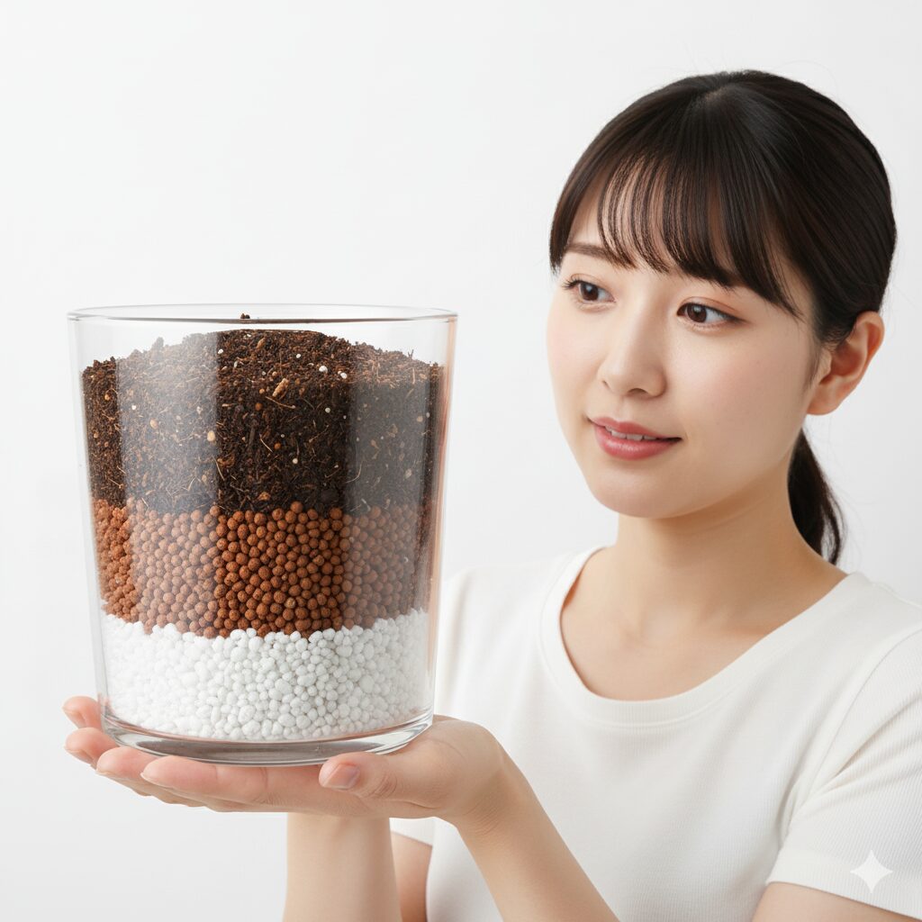 アネモネの植えっぱなし栽培に適した、赤玉土や軽石を混ぜて水はけを良くした培養土の配合