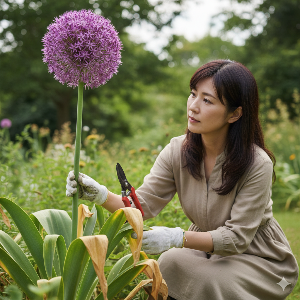 アリウム植え付け後の置き場所