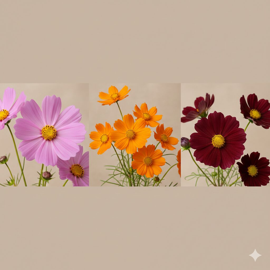 コスモス いつ咲く　夏咲き・秋咲き・四季咲きのコスモス品種ごとの花の色と形の違い