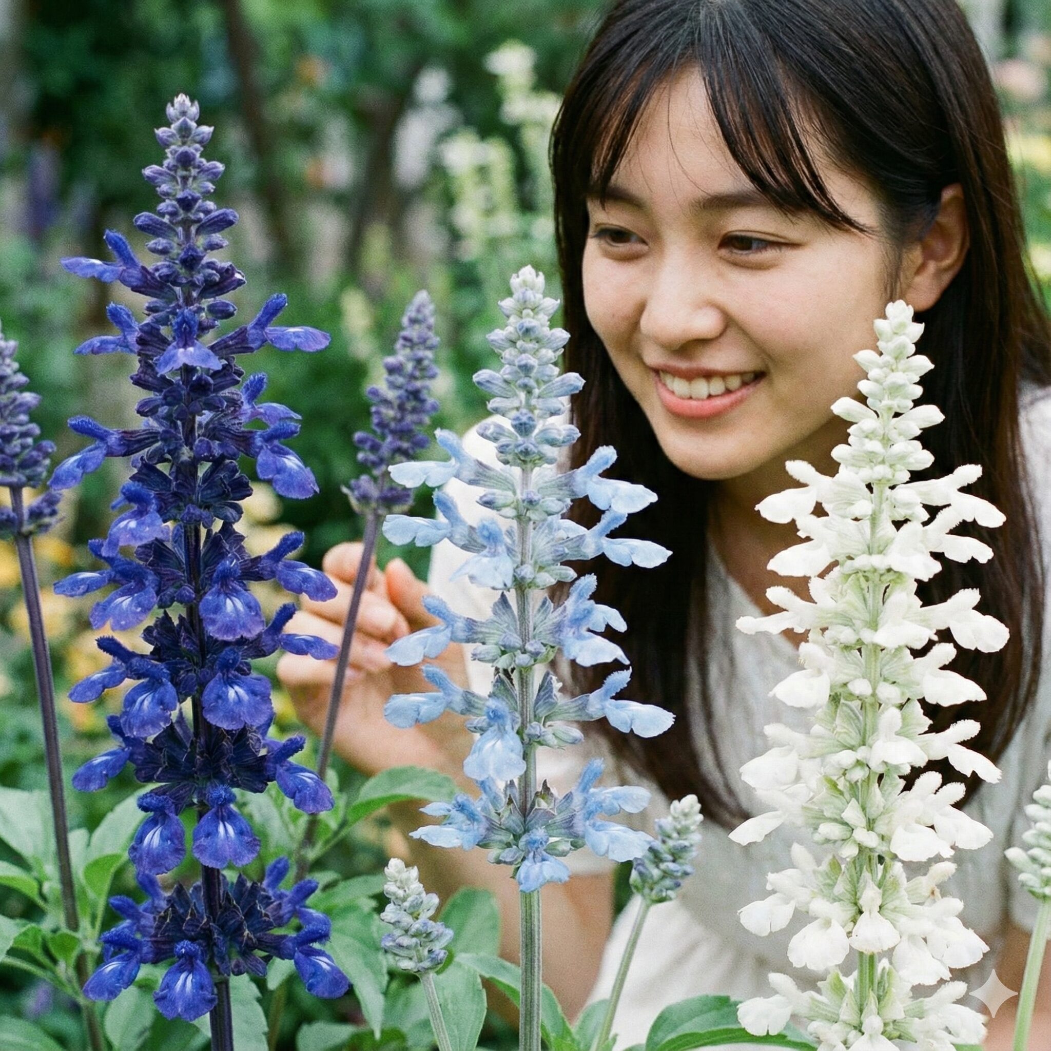 サルビア サリーファン 育て方　サルビア・サリーファンの人気品種比較 ディープオーシャン・スカイブルー・スノーホワイトの花色