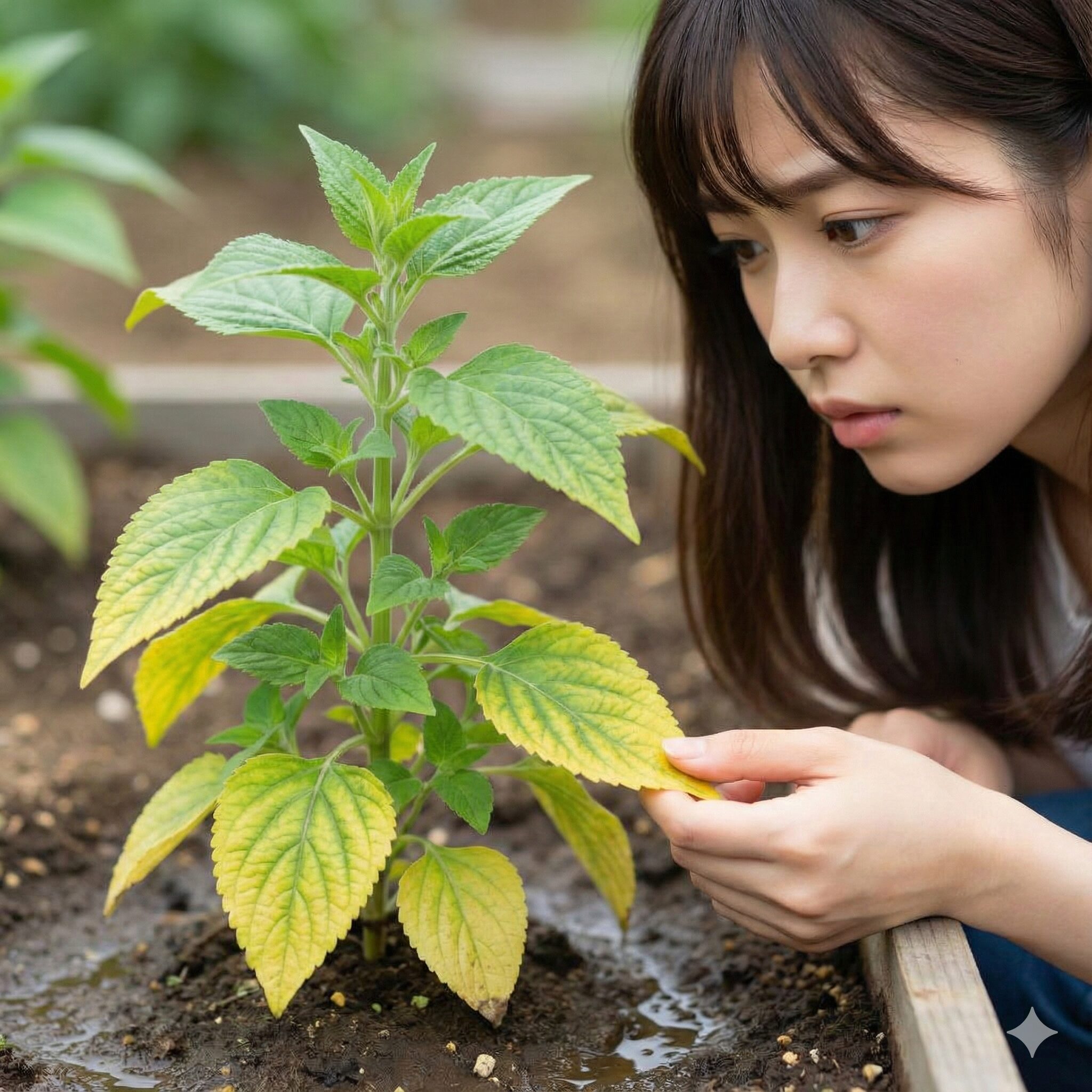 サルビア サリーファン 育て方　サルビア・サリーファンの下葉が黄色くなる原因 肥料切れや根腐れの初期症状