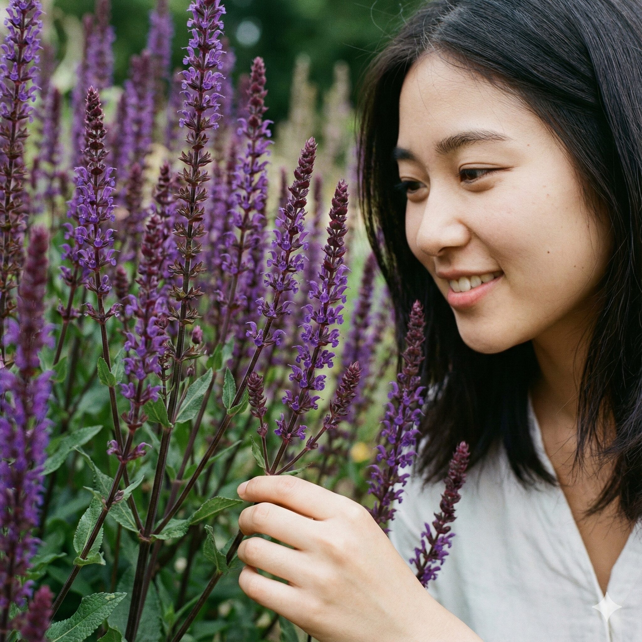 サルビア ネモ ローサ 育て方　黒褐色の茎と濃紫色の花が特徴的な人気品種サルビアネモローサ「カラドンナ」