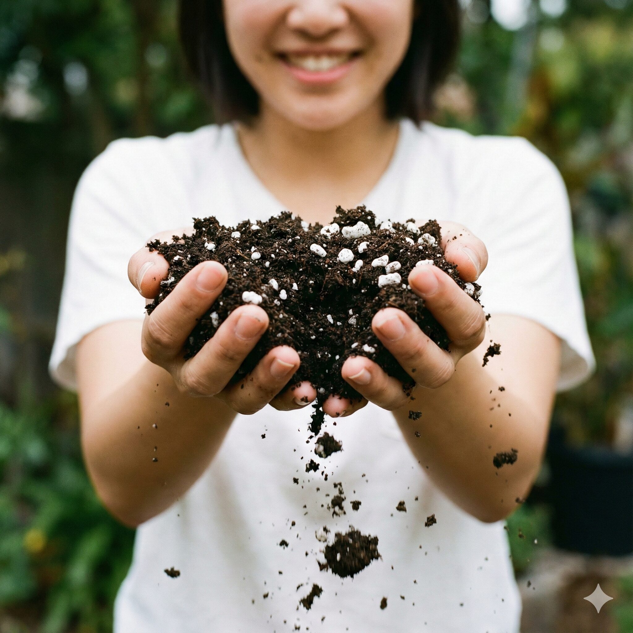 サルビア ネモ ローサ 育て方　サルビアネモローサの栽培に適した軽石やパーライトを混ぜた水はけの良い培養土