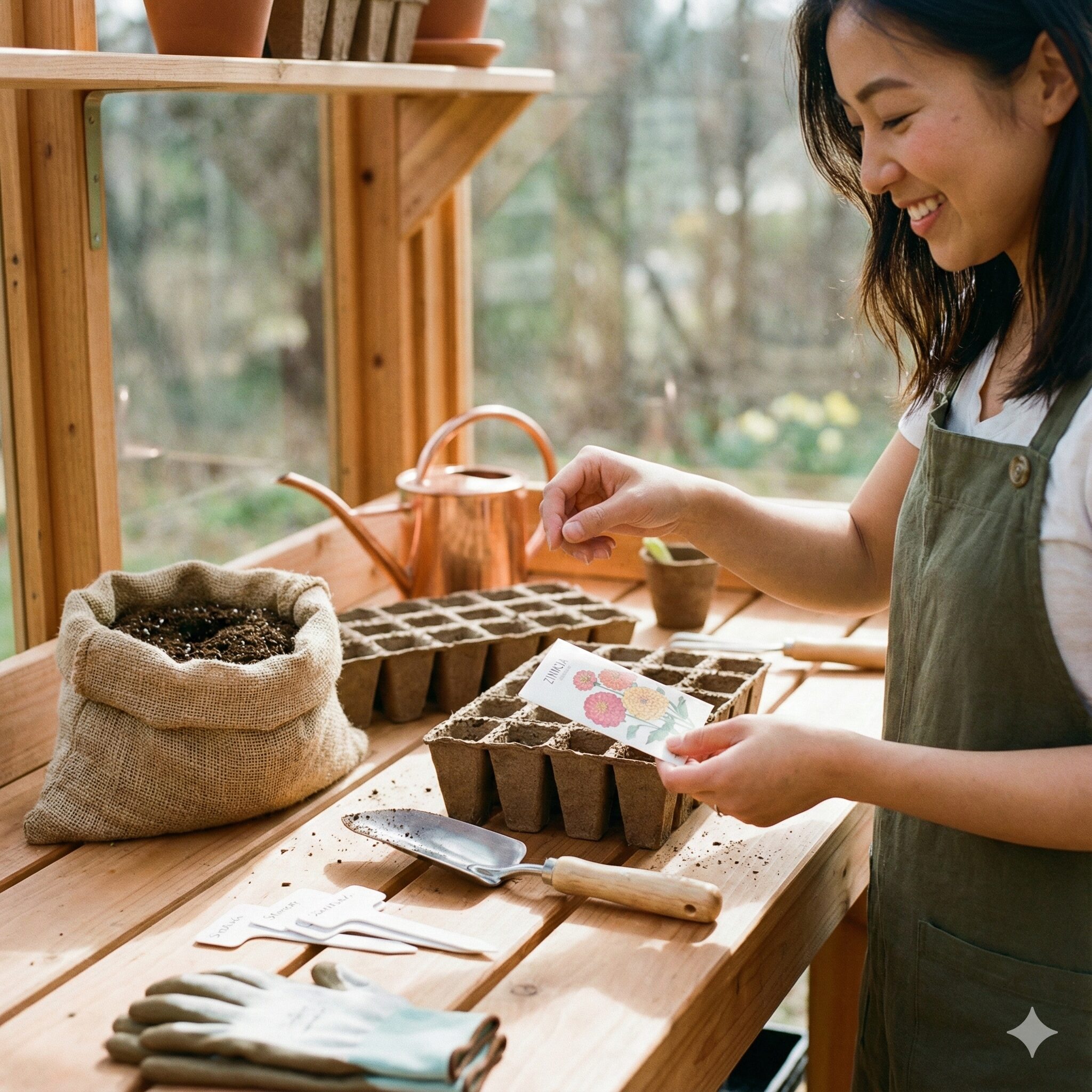 ジニア 種まき時期 ジニアの種まきに必要な種、ポット、土などのガーデニング用品一式
