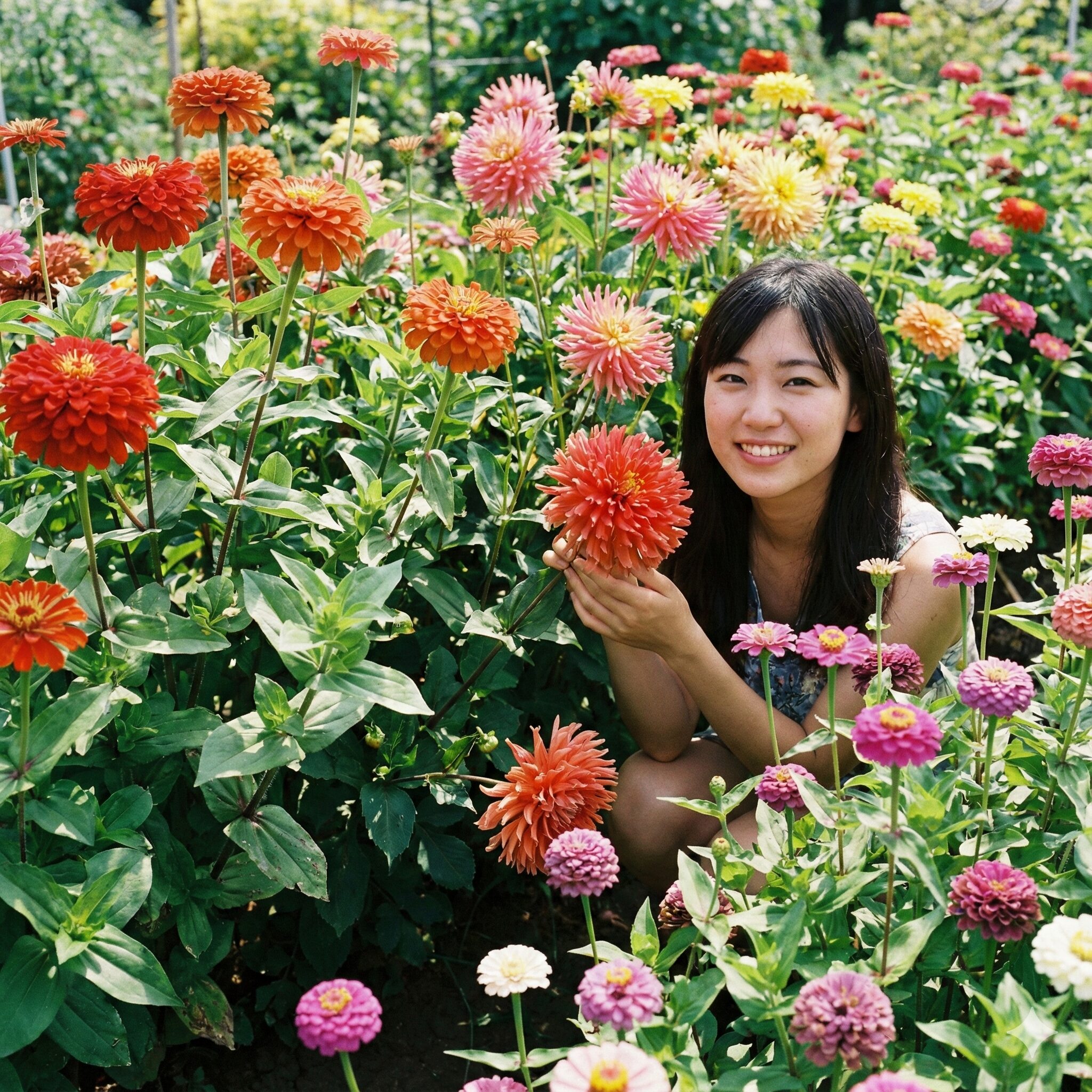 ジニア 育てかた　多彩な花形と色が特徴的なジニア・エレガンス系の花々
