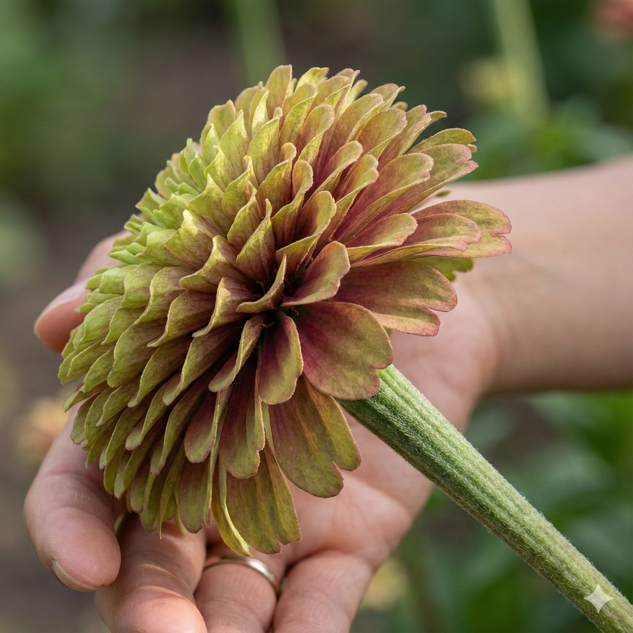 ジニアと百日草の違い　アンティークカラーが美しい八重咲きの百日草（ジニア・エレガンス）