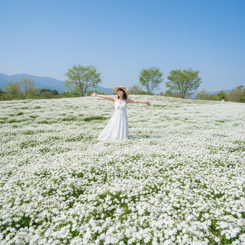 スイートアリッサム 多年草　地面を覆い尽くすように咲き誇る白いスノープリンセスが広がる壮大なグランドカバー。