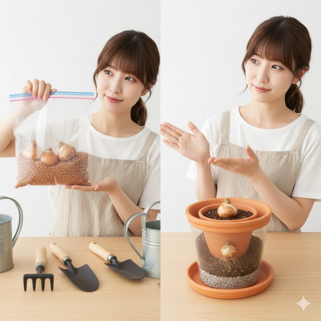 スノードロップの球根を乾燥から守る夏越しの保管方法(バーミキュライト法)