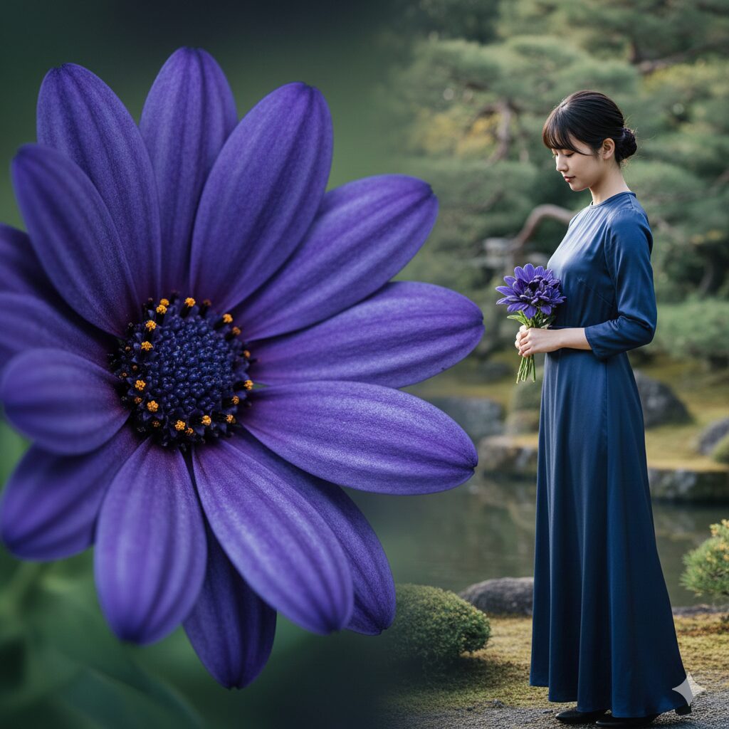 「悩み多き恋」の花言葉を持つセネッティのロイヤルブルー品種の深い青色