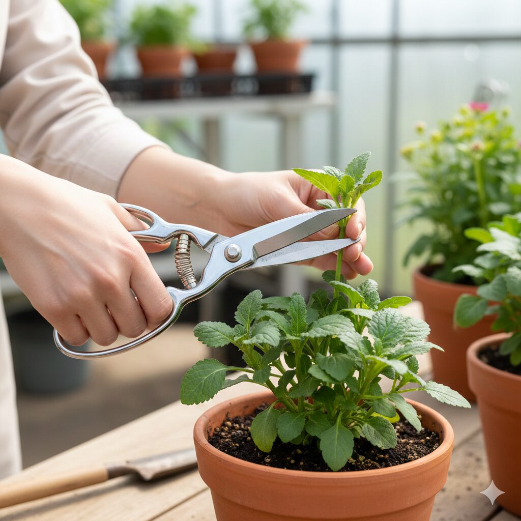 セネッティの切り戻し方法：緑の葉を残してカットする正しい位置