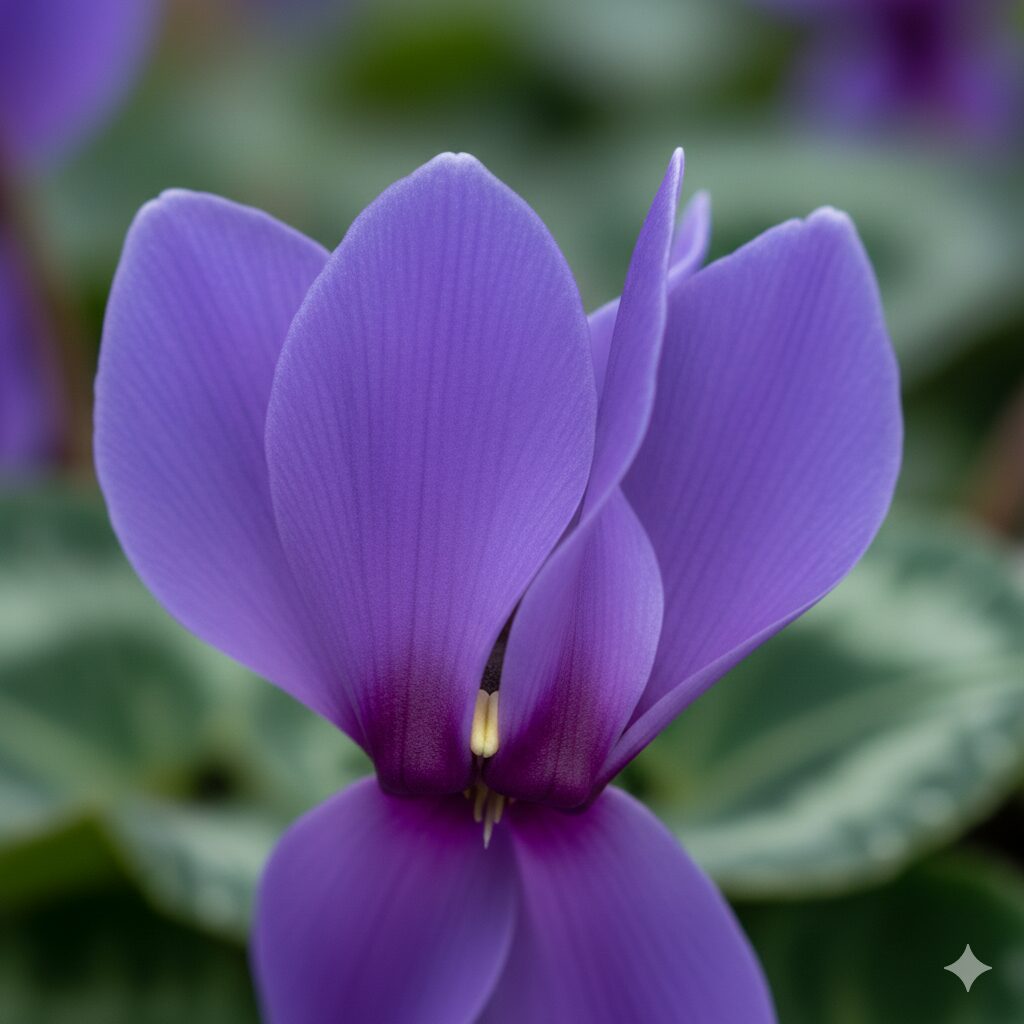 爽やかな香りと深い青紫色が特徴の一重咲き品種「セレナーディア・アロマブルー」の花弁アップ