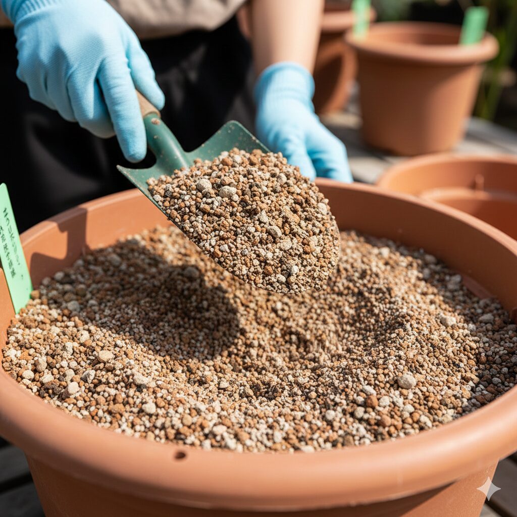 赤玉土、軽石、川砂を配合したネリネ専用の水はけの良い用土