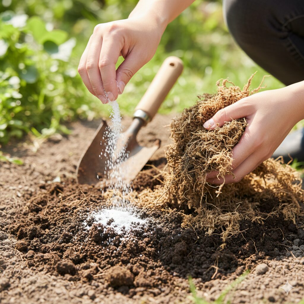 フィオリーナ 地植え　フィオリーナの地植えに適した苦土石灰と腐葉土を使った土壌改良の方法
