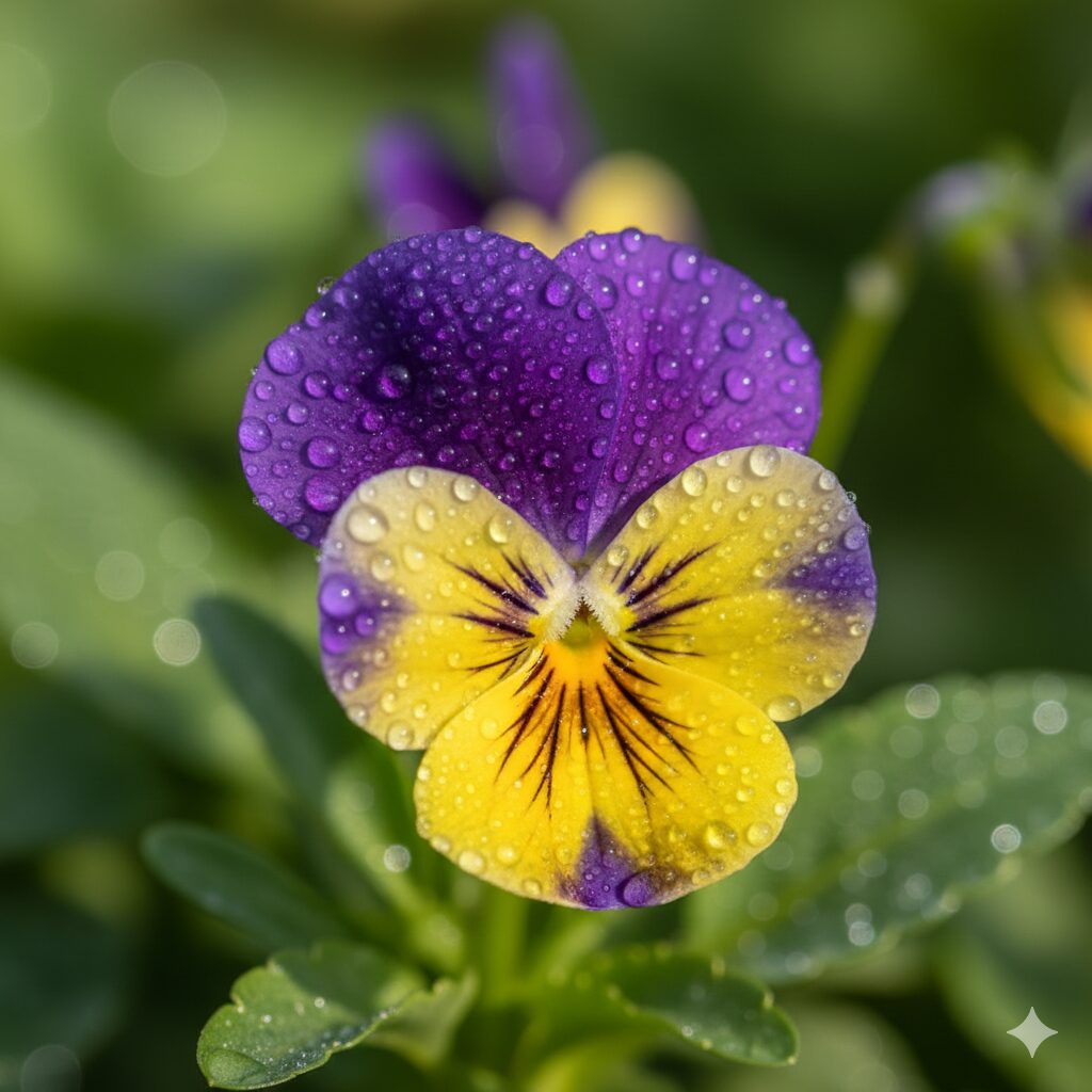 フィオリーナ 花言葉　朝露に濡れるフィオリーナの花。「誠実」「忠実」という花言葉を象徴する凛とした姿。
