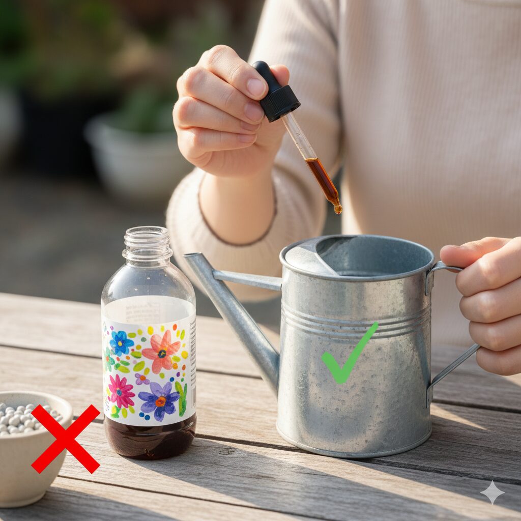 フェアリースター 冬越し　冬のフェアリースターには肥料ではなく植物活力剤（リキダス・メネデール）を希釈して与える