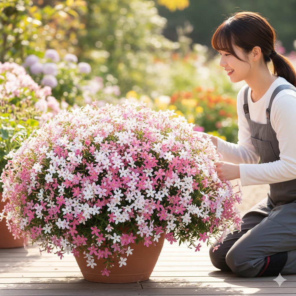 フェアリースター 花言葉　摘芯なしで自然に美しいドーム状にまとまったフェアリースターの草姿