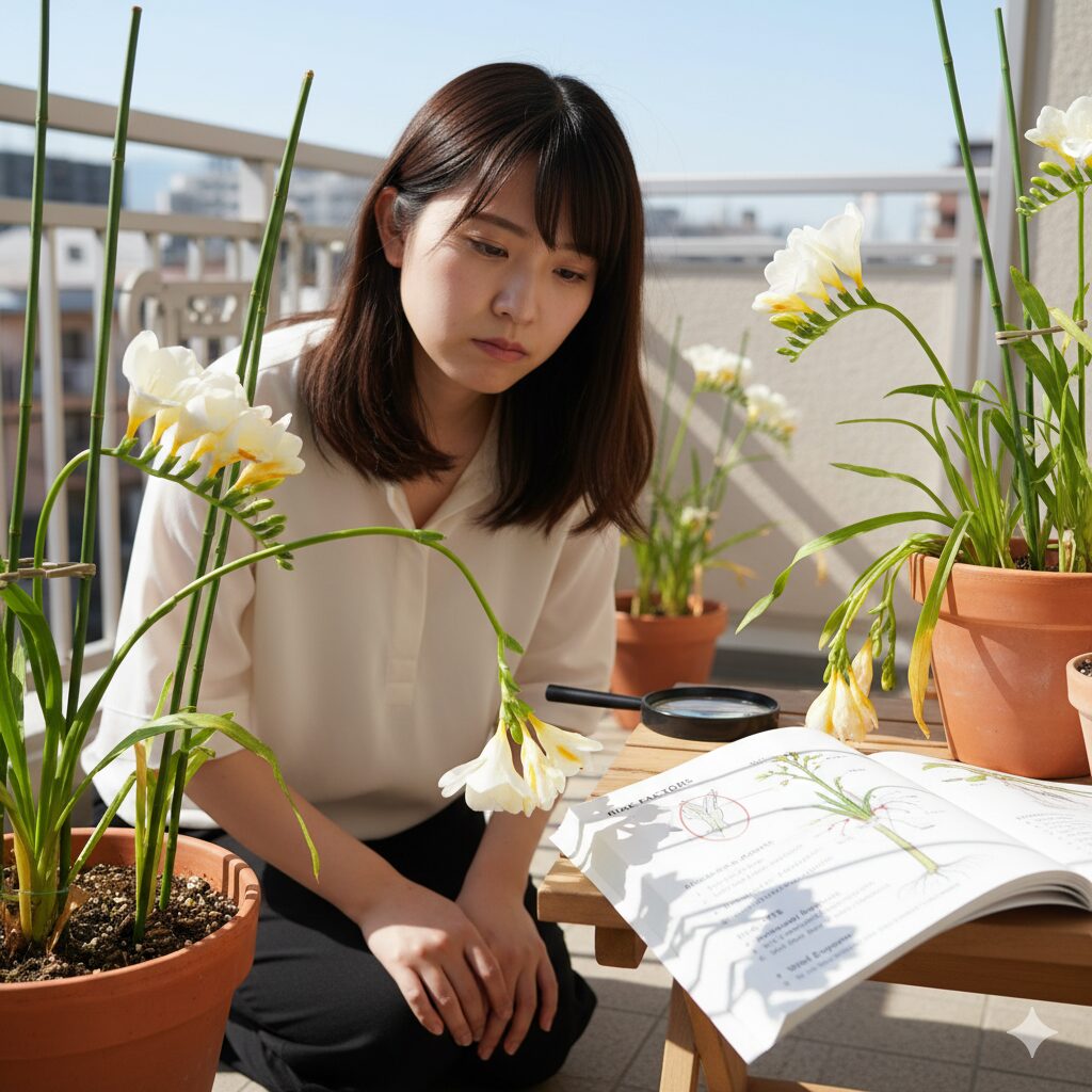 フリージア 倒れる