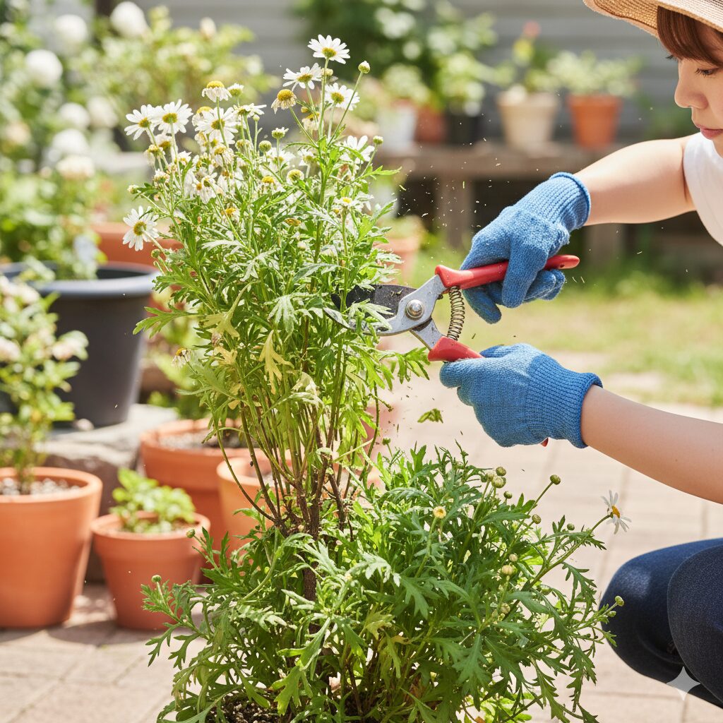 ボンザマーガレットの花数を増やすための切り戻し剪定のやり方