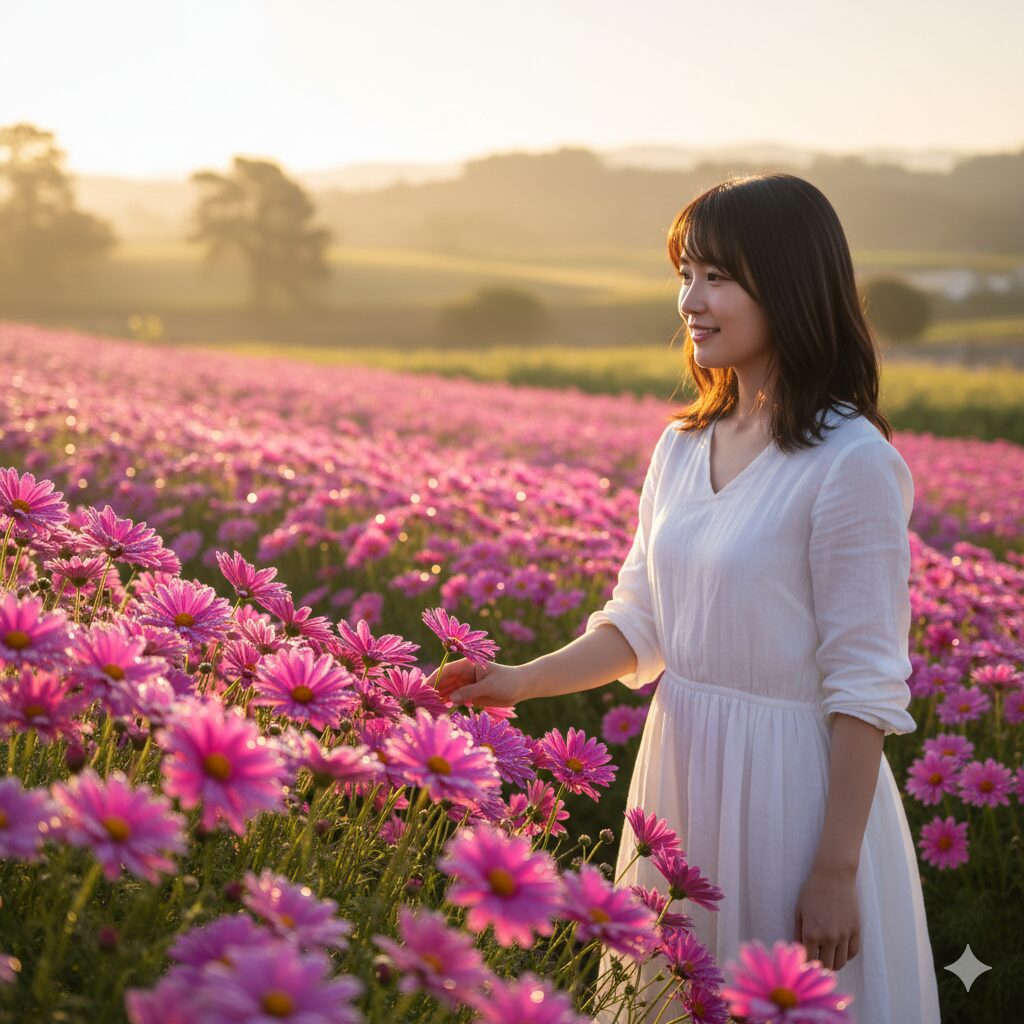 気温の変化で白からピンクへ色が変わるボンザマーガレット サクラ