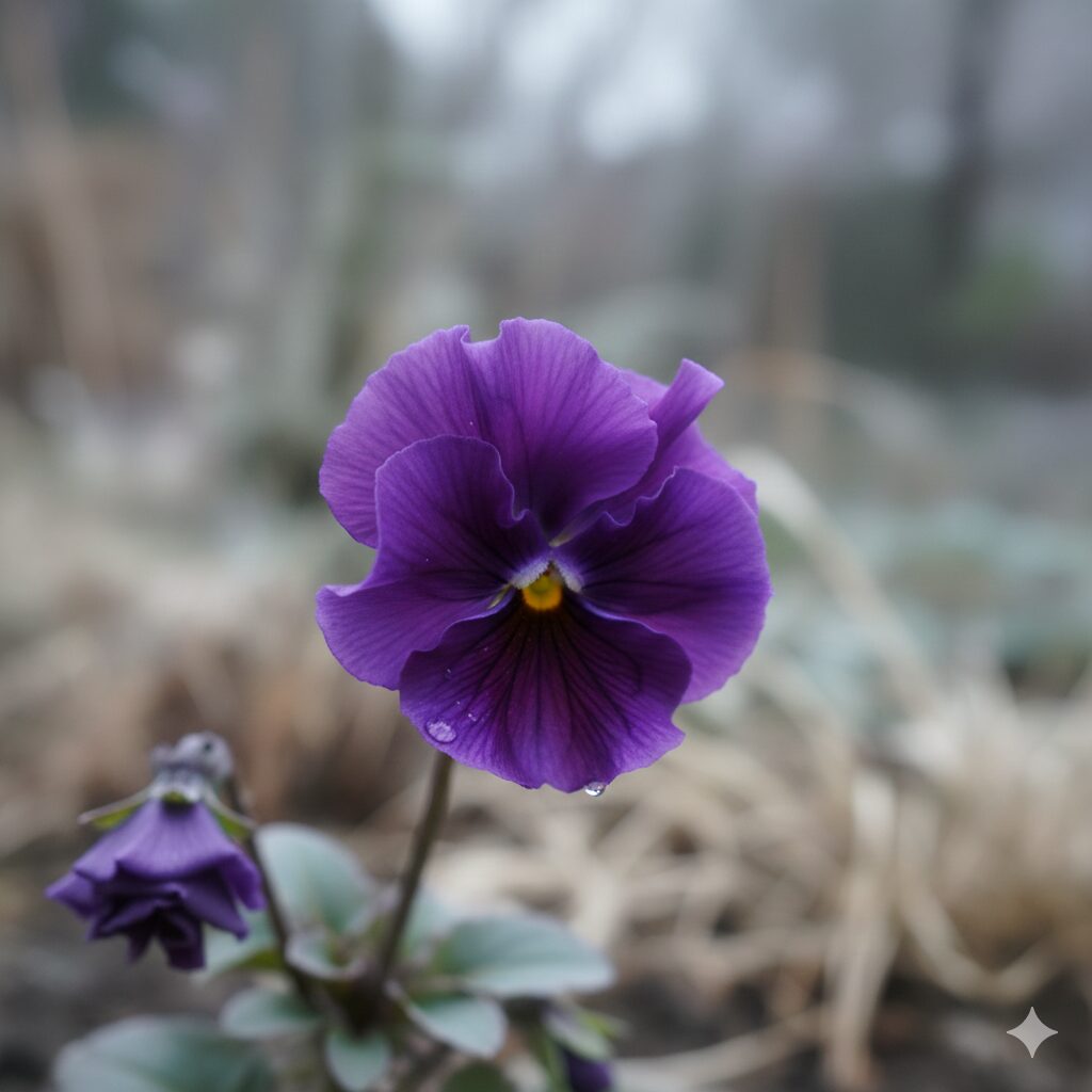 ミルフル 花言葉 物思いにふけっているように少しうつむいて咲く、深い紫色のミルフル