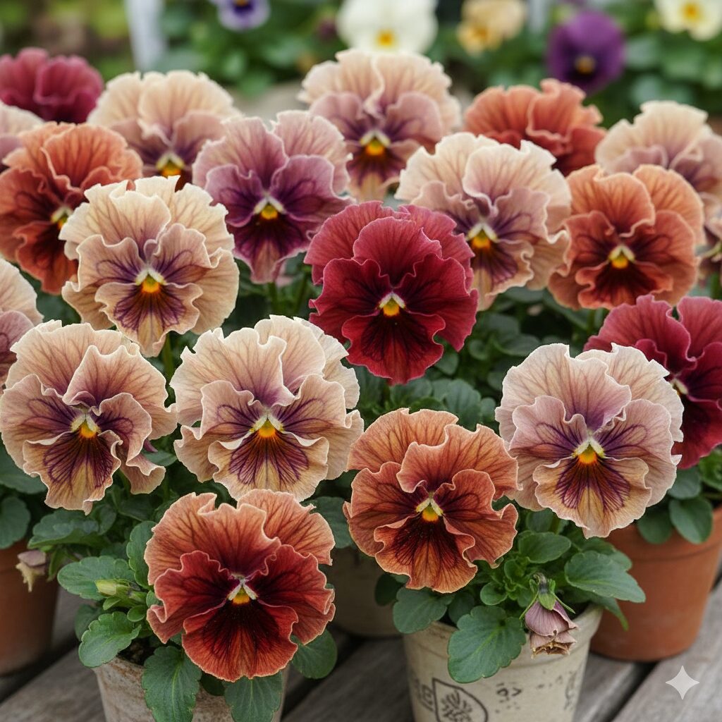 ミルフル 花言葉 一輪ごとに異なる複雑で深みのある色合いを持つ、アンティークカラーのミルフル