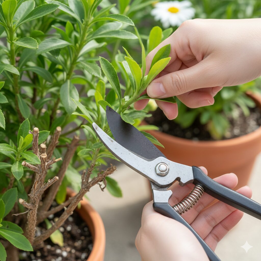 ユリオプスデージー 花言葉　日当たりの良い軒下での管理とマルチングによるユリオプスデージーの冬越し対策