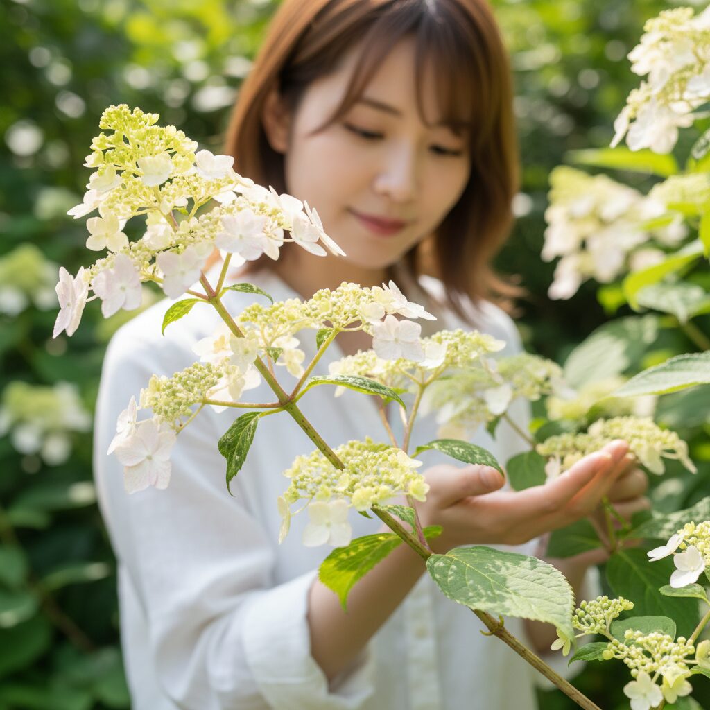 ラグランジアの「側芽開花」の様子。枝の節々から花が咲いており、剪定不要の理由がわかる。