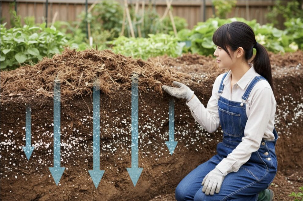 星空マムの根腐れを防ぐ水はけの良い土作り（腐葉土とパーライトの配合比率）