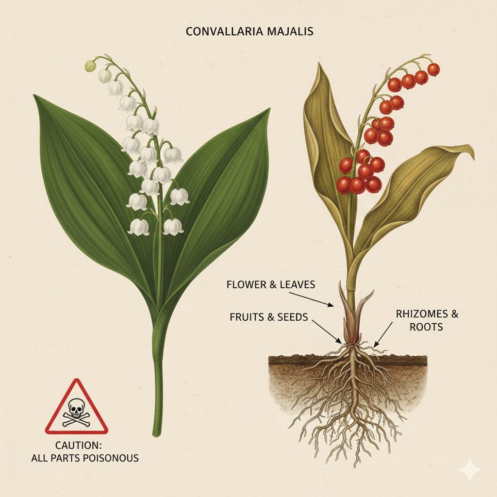 すずらん 花言葉 結婚5　スズランの全草と赤い実・有毒植物としての特徴