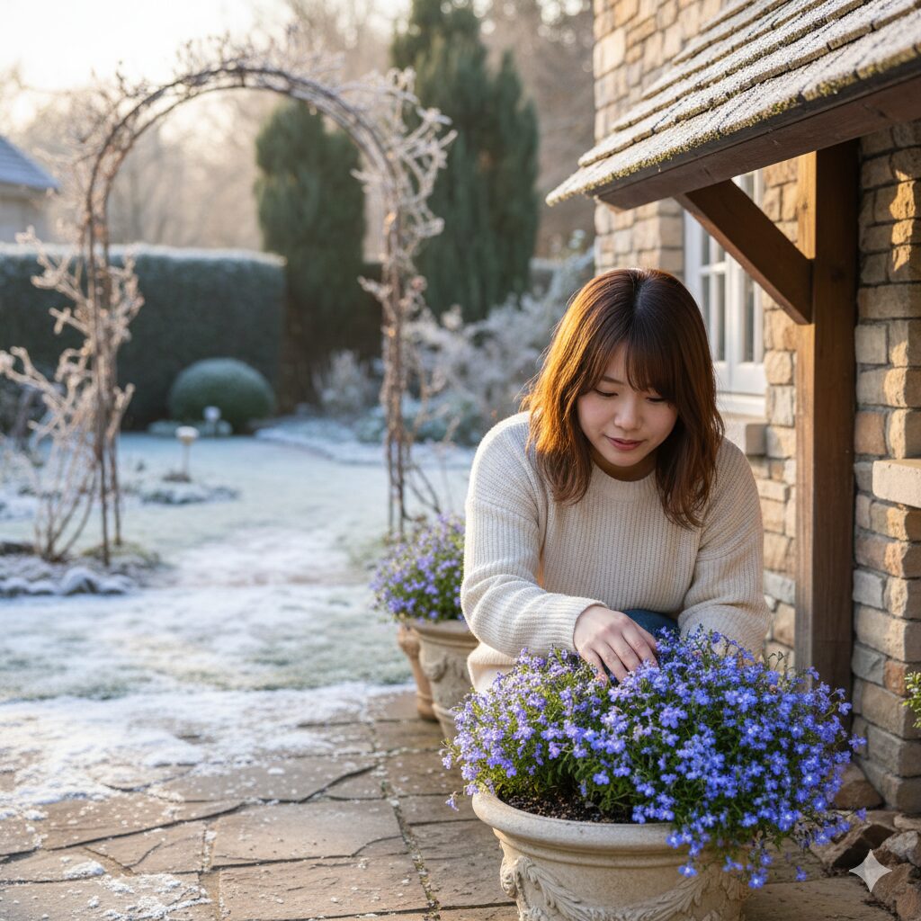 アズーロコンパクト 増やし方9　アズーロコンパクトの冬越し：軒下での管理と乾燥気味の水やり