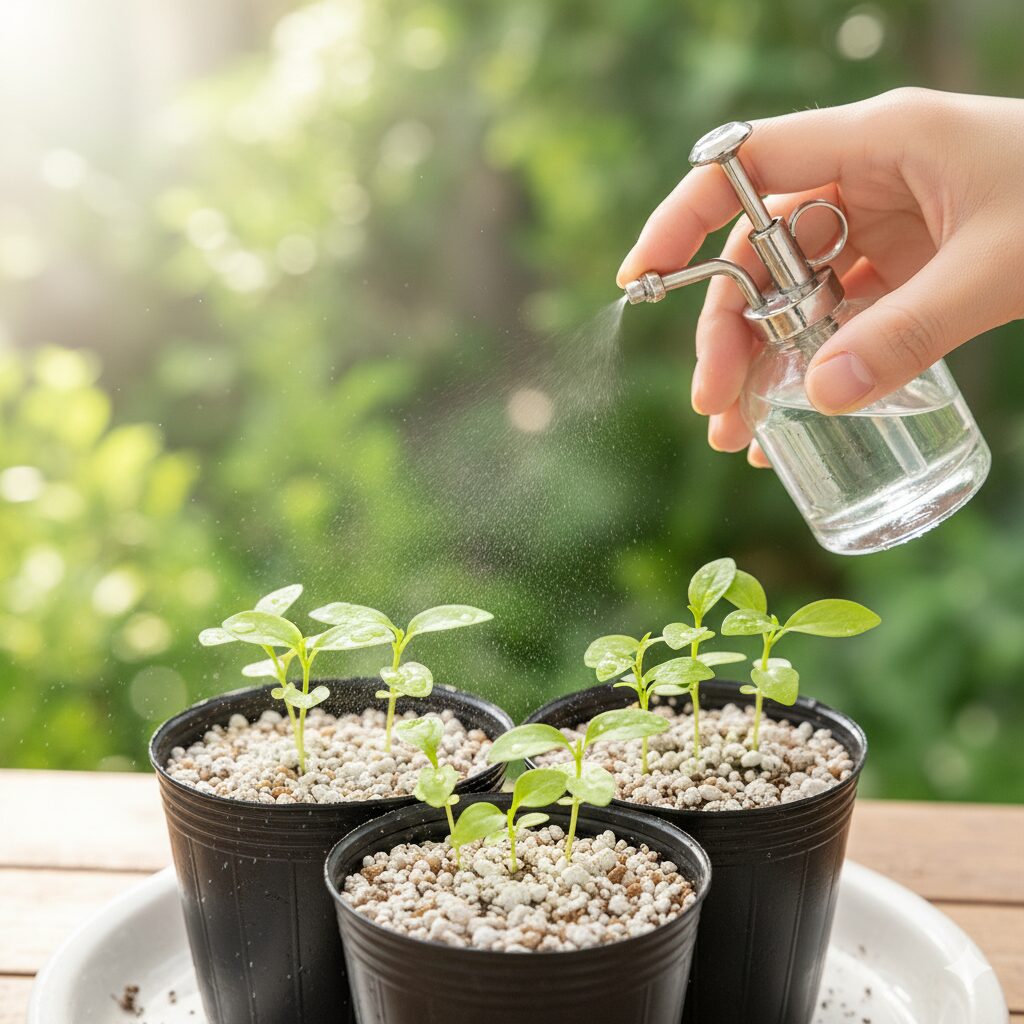 アズーロコンパクト 枯れる9　復活のために清潔な土に挿されたアズーロコンパクトの挿し芽