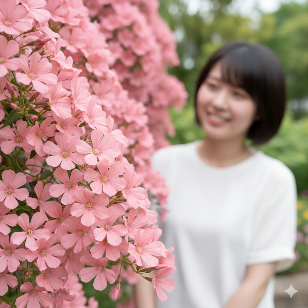 アズーロコンパクト 花言葉4　蝶のような形をしたピンク色のアズーロコンパクトの花