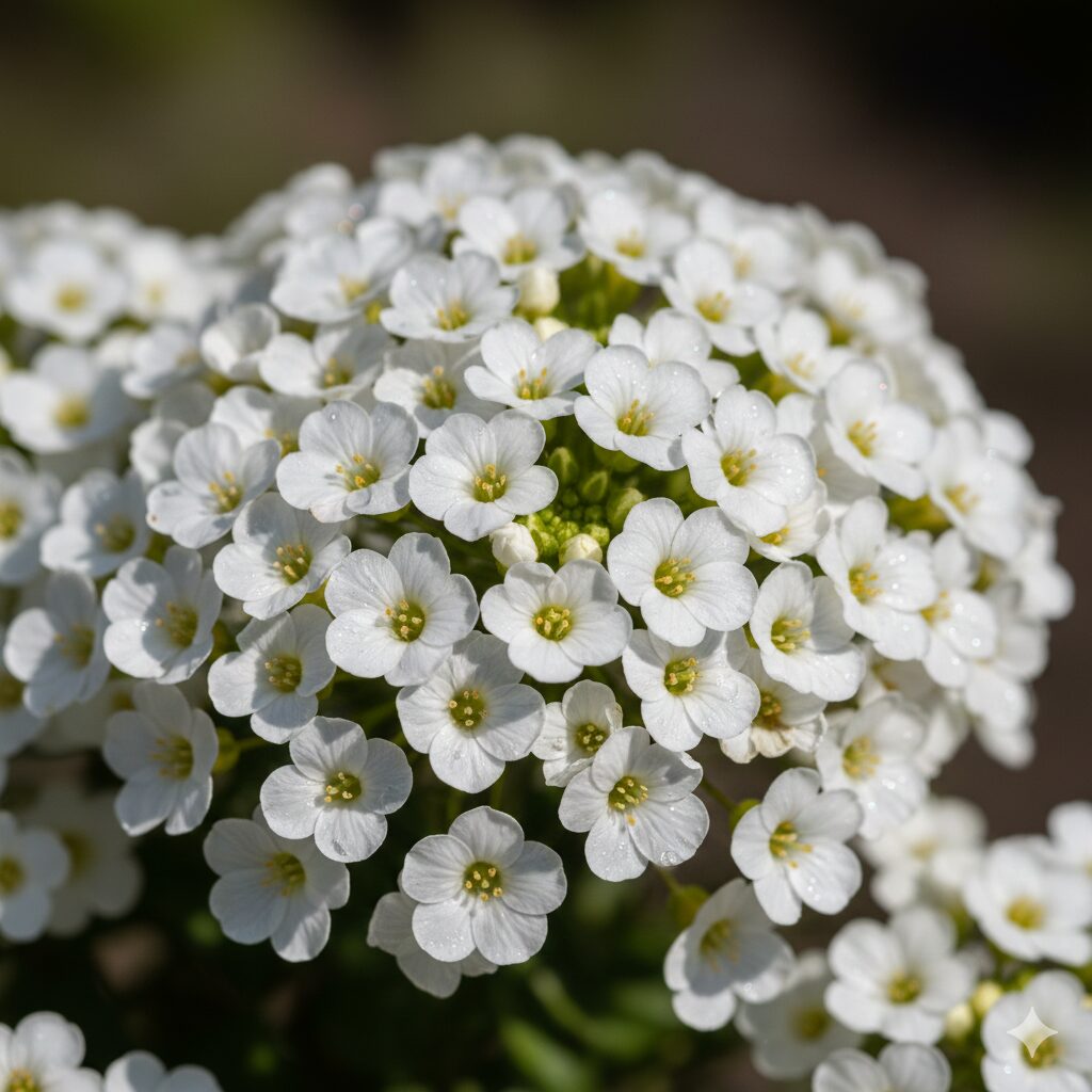 アズーロコンパクト 花言葉5　清楚な雰囲気が漂う純白のアズーロコンパクトの花