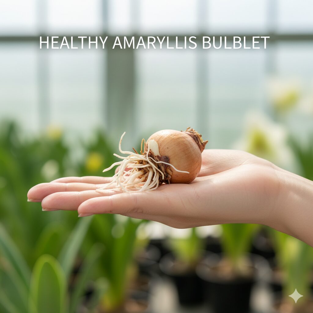 アマリリス 植え替え 根を切る　分球の成功率を高めるために子球に根がついているか確認するポイント