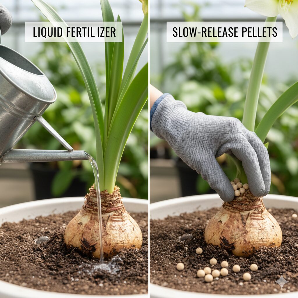 アマリリス 花が終わったら　アマリリスへの追肥 液体肥料と固形肥料