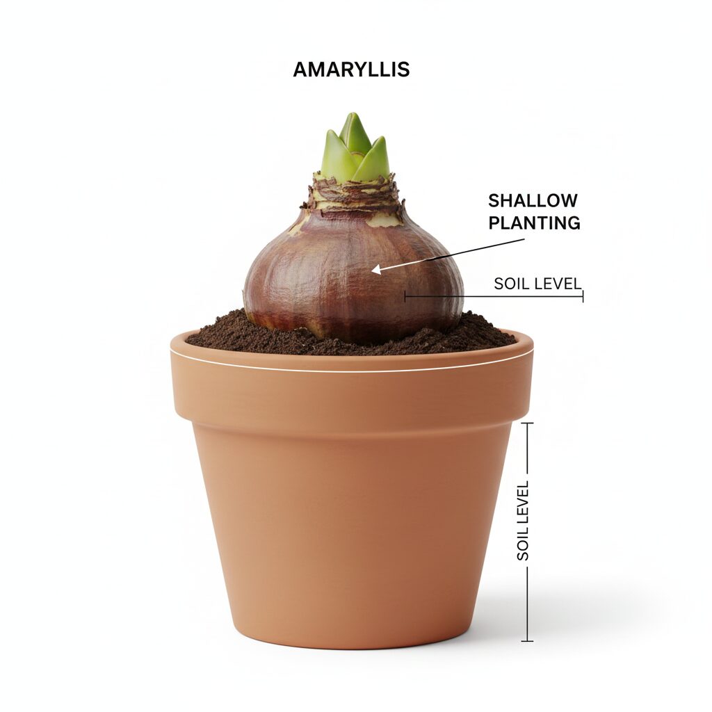 アマリリス 花が終わったら　アマリリスの分球 親球と子球の様子