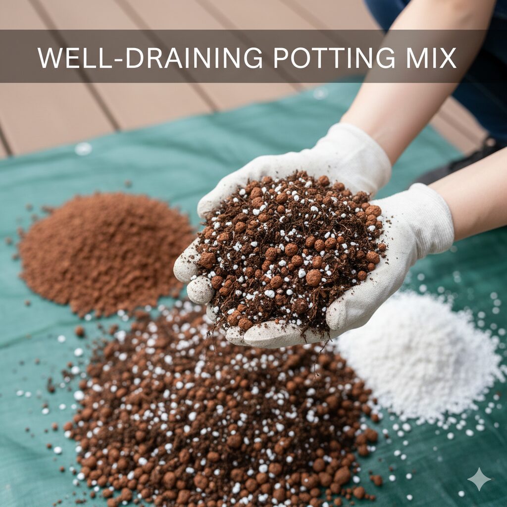 アマリリスの育て方 鉢植え　アマリリス栽培に最適な赤玉土・腐葉土・パーライトのブレンド用土の配合比率