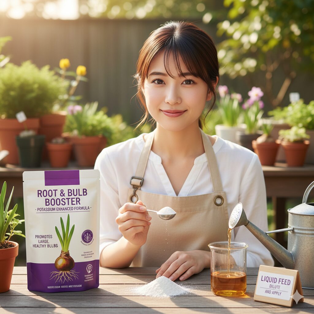 アマリリスの育て方 鉢植え　花後のアマリリスの球根を太らせるために重要なカリウム成分を含む肥料