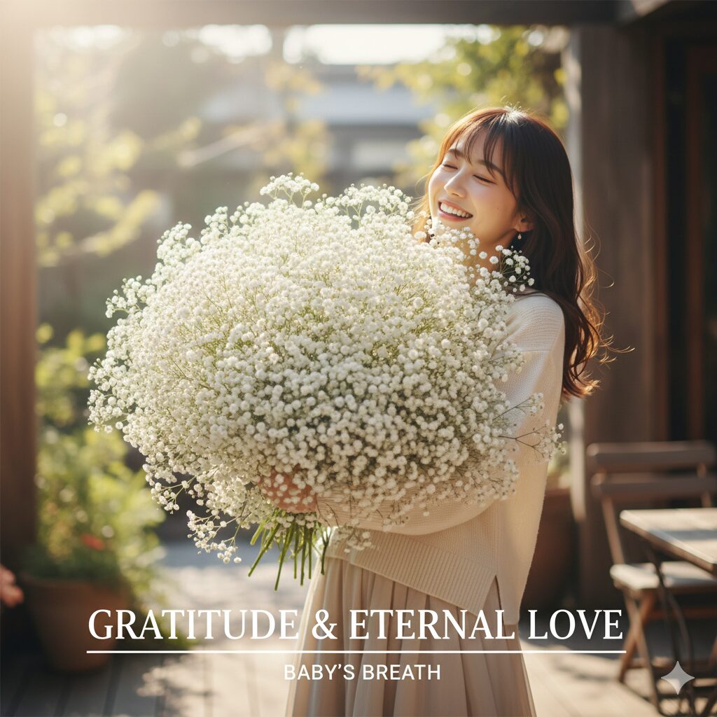 カスミソウ 漢字10　感謝や永遠の愛を伝える贈り物として人気のカスミソウだけの大きな花束（ブーケ）