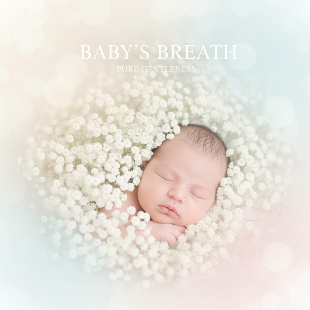 カスミソウ 漢字5　英名Baby's breath（赤ちゃんの吐息）の由来をイメージさせる柔らかなカスミソウの花