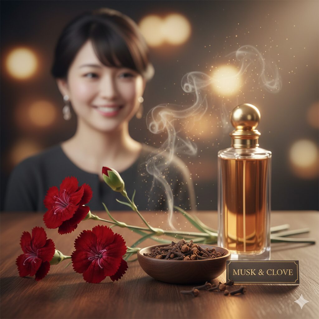 カーネーション 和名　ジャコウナデシコの名前の由来となったクローブ（丁子）の香りとカーネーションのイメージ