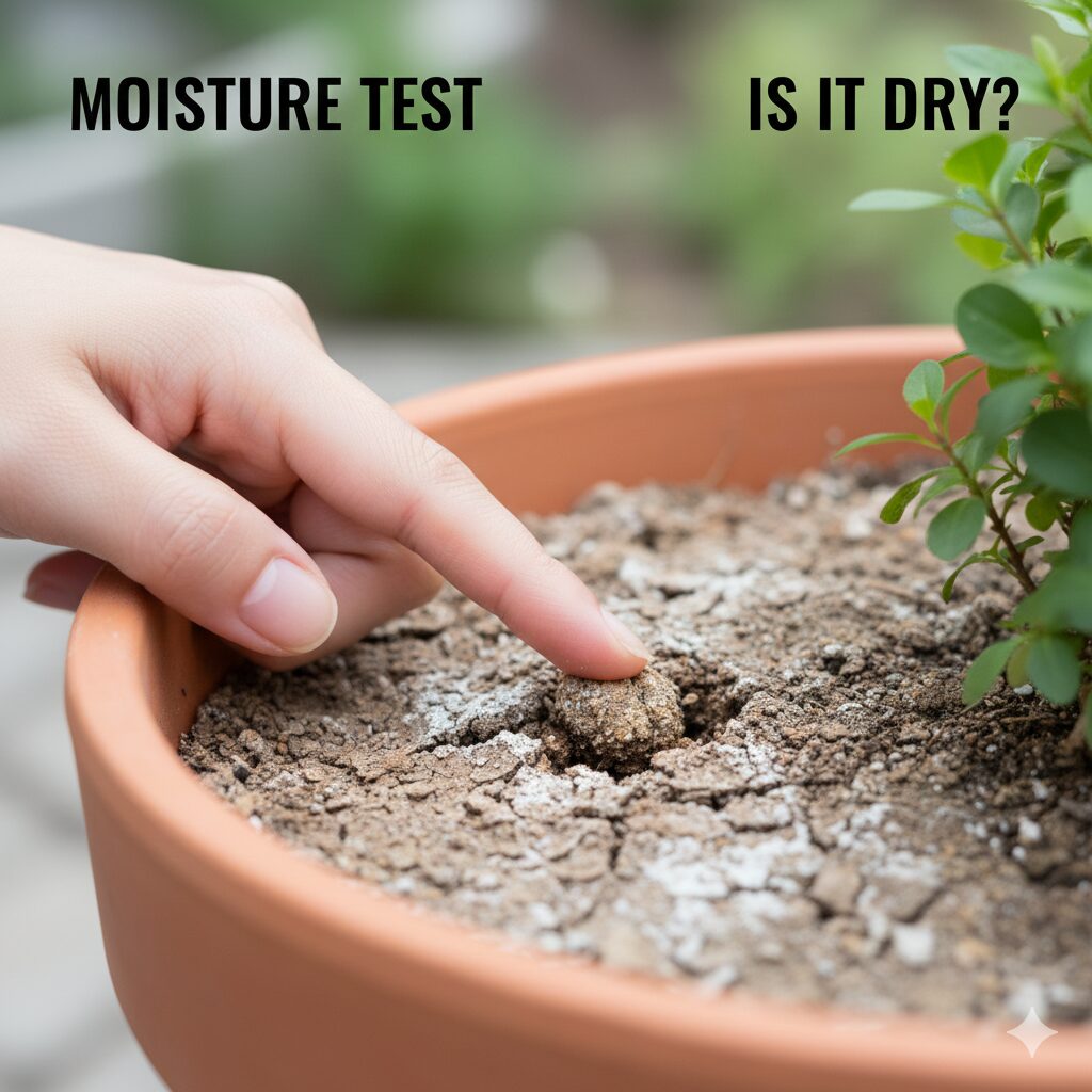 ガザニア 育て方 プランター5　ガザニアの水やり失敗を防ぐために指で土の乾き具合を確認する方法