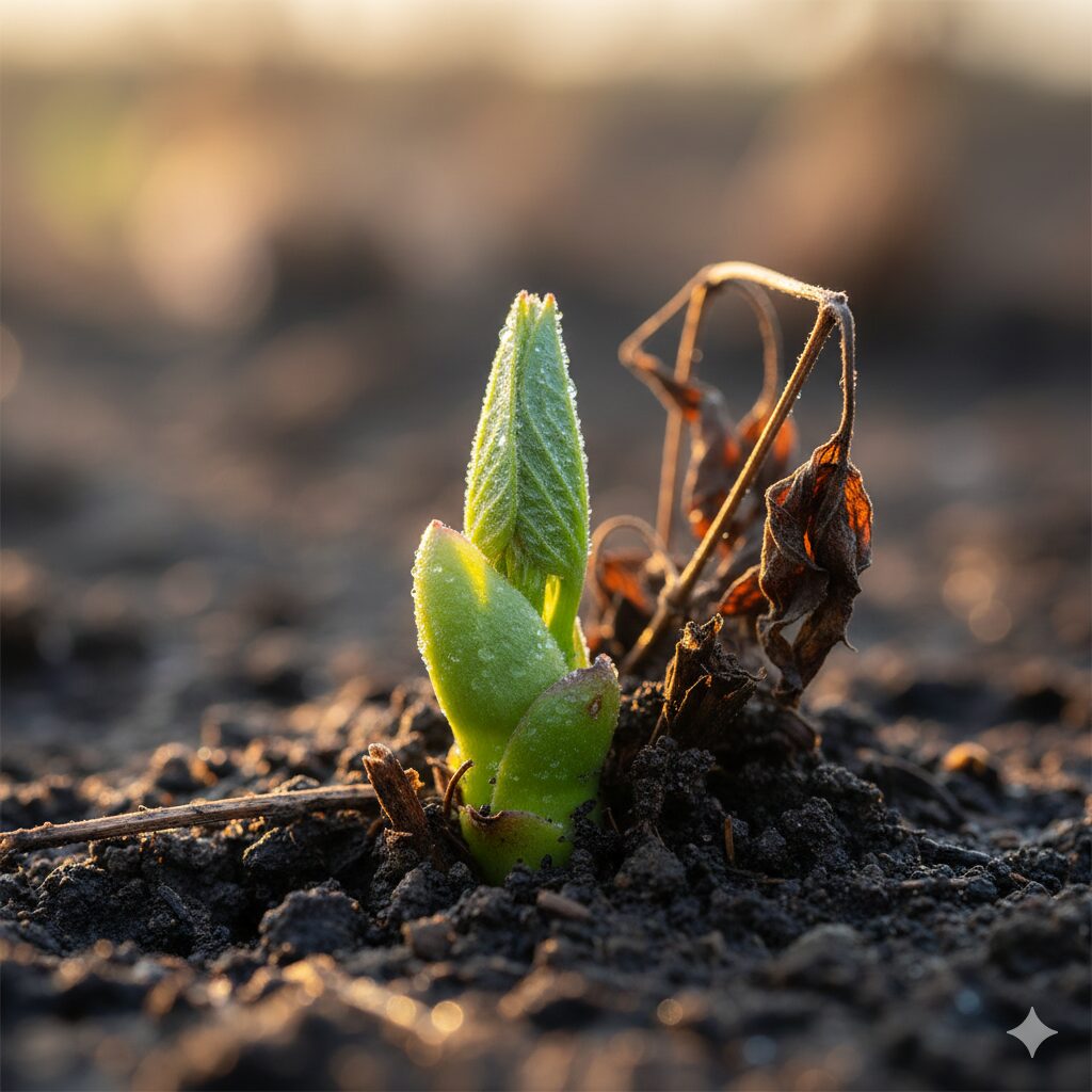 クレマチスの育て方 地植え 立ち枯れ病からの復活:深植えした地中の節から再生した新しいクレマチスの芽