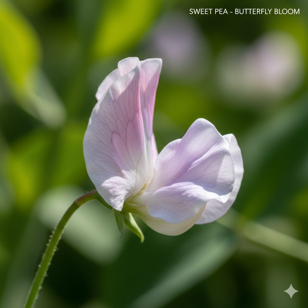 スイートピー 花言葉 怖い2　蝶が飛び立つ姿に似ているスイートピーの花の形状と花言葉の由来