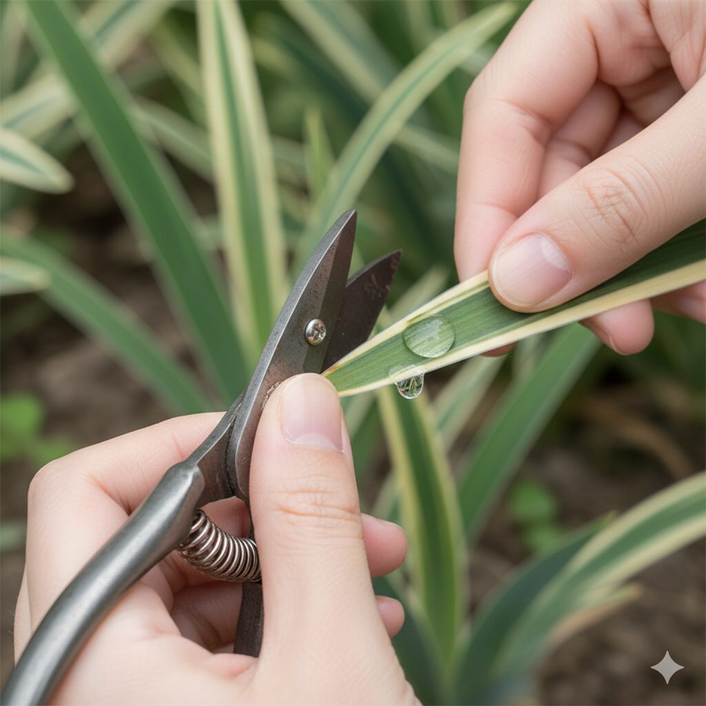 スズラン 植え替え時期5　花後の6月に行うスズランの植え替え作業と元気な株の選別風景