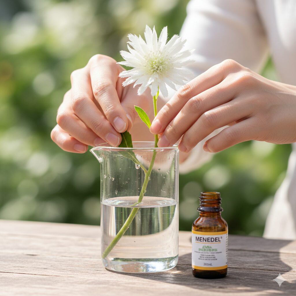 フランネルフラワー 挿し木6　フランネルフラワーの水揚げ｜挿し木前に切り口を水に浸して吸水させる重要な前処理