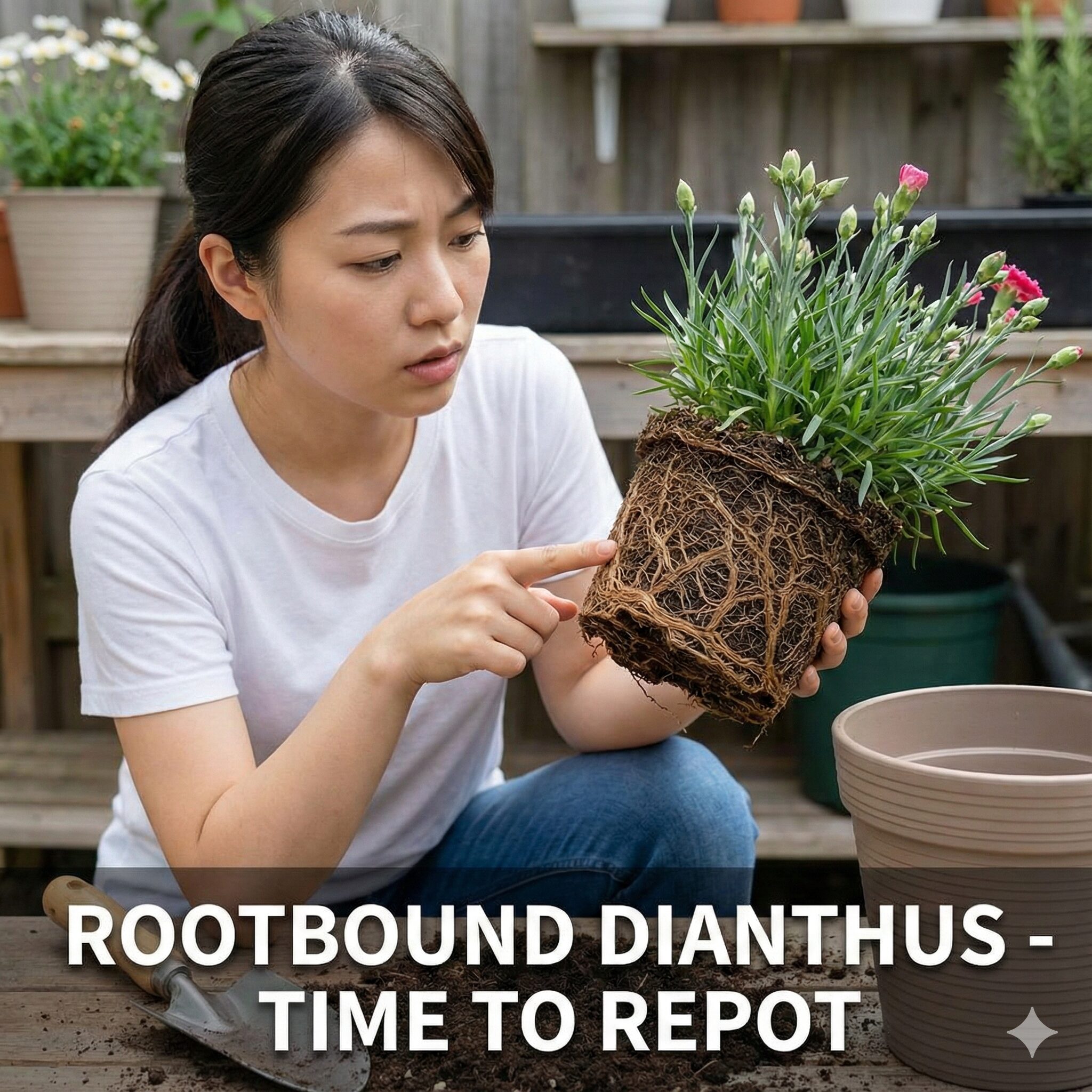 ベゴニア 育て方 鉢植え5　ベゴニアの植え替え時期を示す根詰まりと根が回ったサークリングの状態