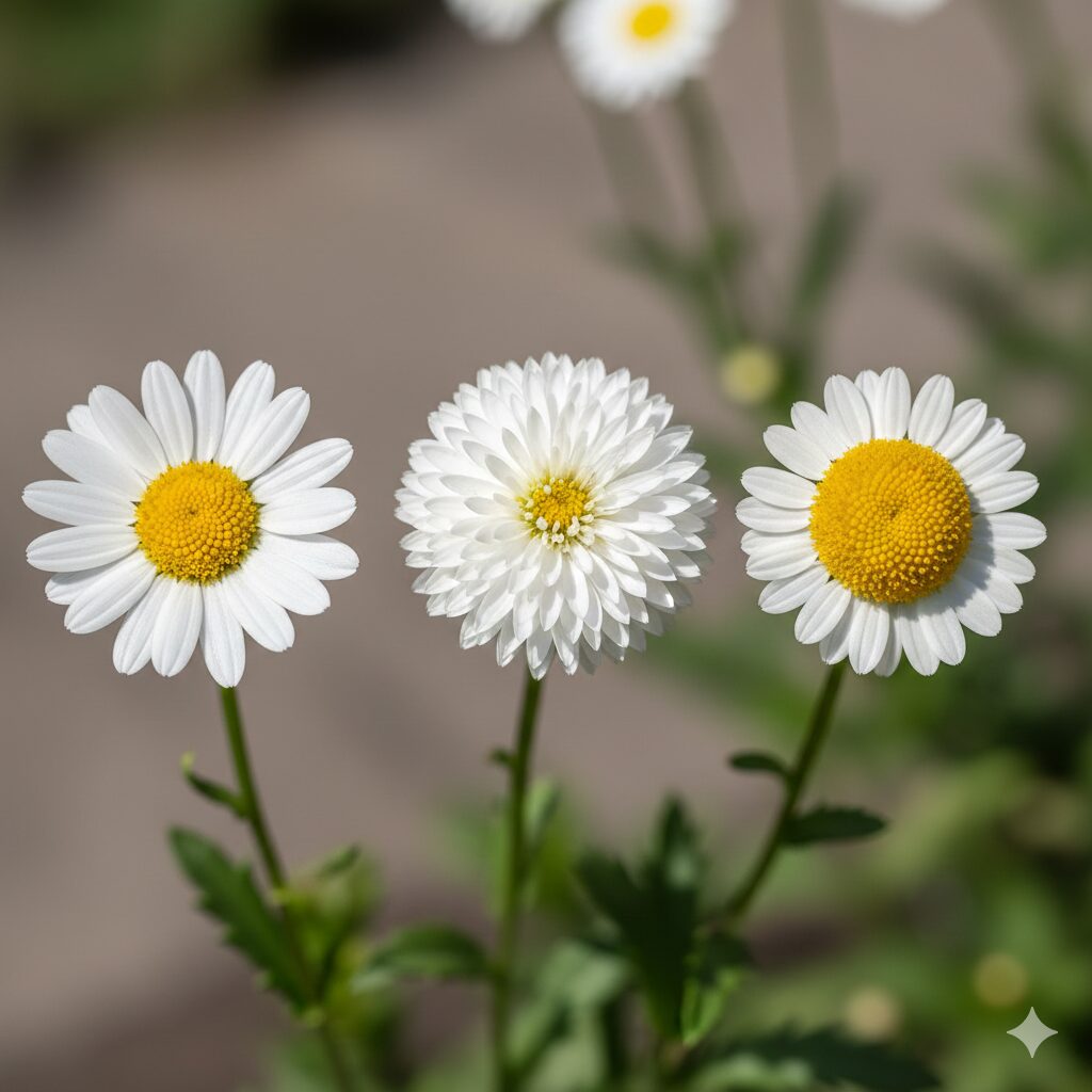 マーガレット いつ咲く　マーガレットの花形の種類比較：一重咲き、八重咲き、アネモネ咲き（丁字咲き）