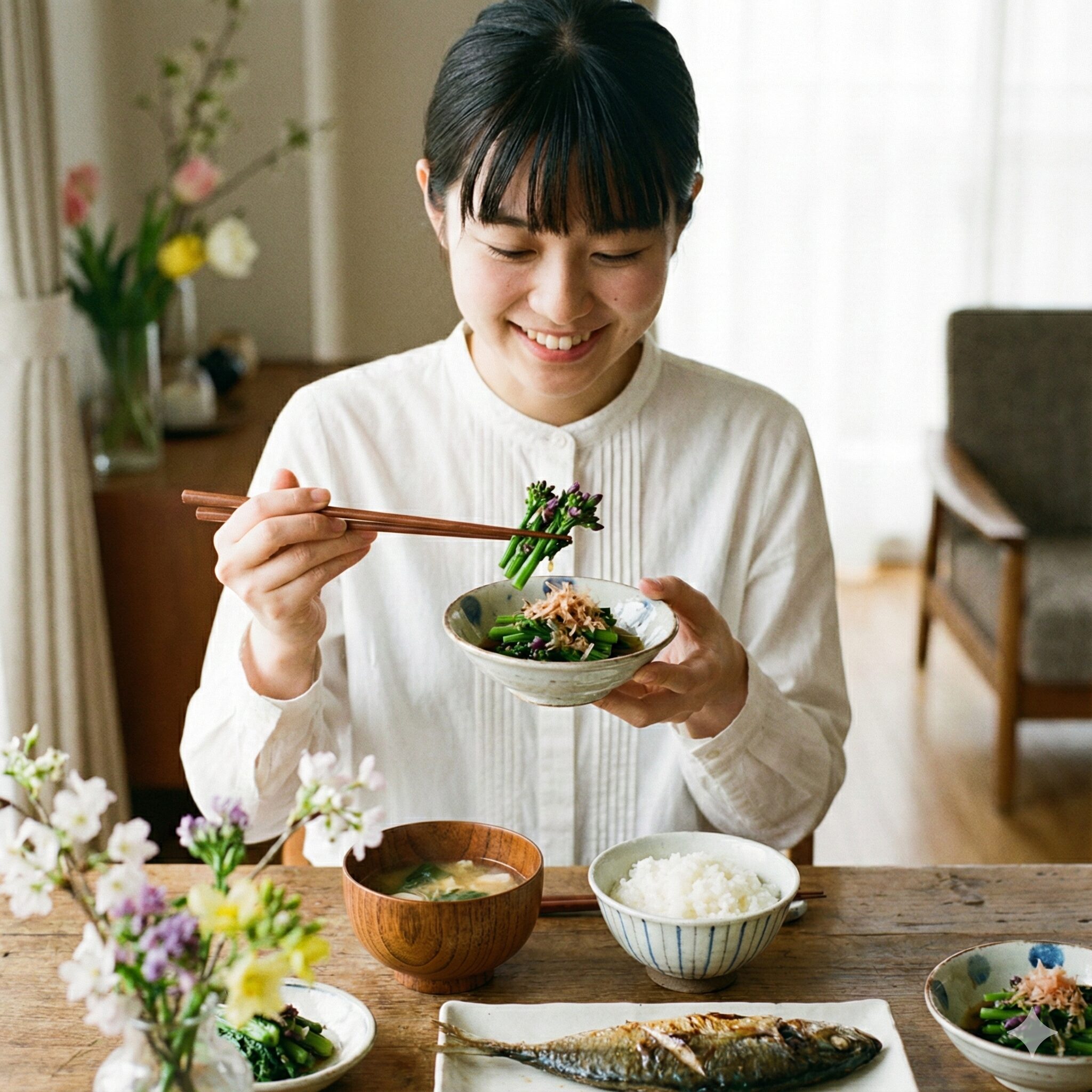 ムラサキハナナ ハナダイコン 違い7 春の野草料理として楽しむムラサキハナナ(諸葛菜)の蕾と茎のお浸し