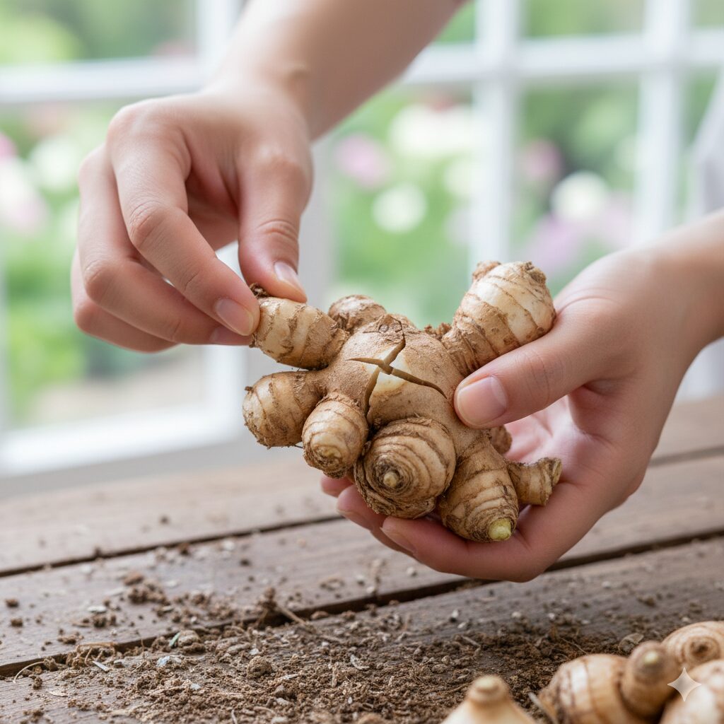 ラナンキュラス花が終わったら9　増えたラナンキュラスの球根を手で割って分球する方法